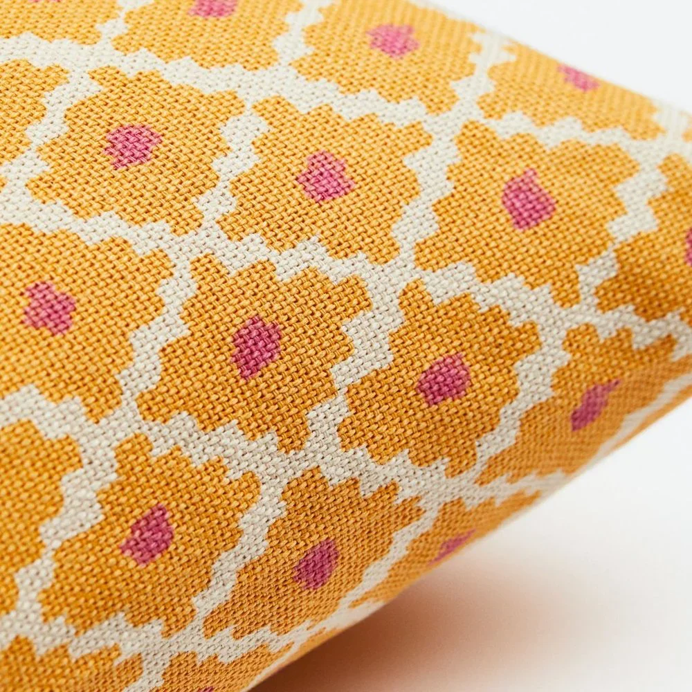 New West Elm Yellow Gold Aztek Boho Geometric Throw Pillow Cover Case 20